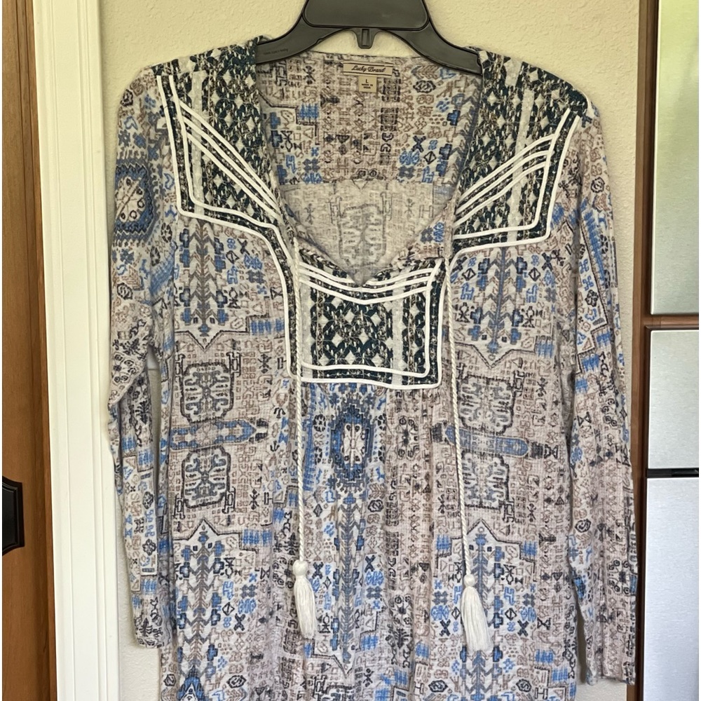 Lucky Brand Embroidered Peasant Top
